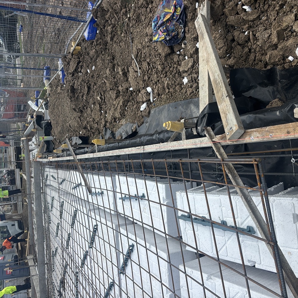 Formwork boards not straight, needing adjustment before concrete, Mickleham